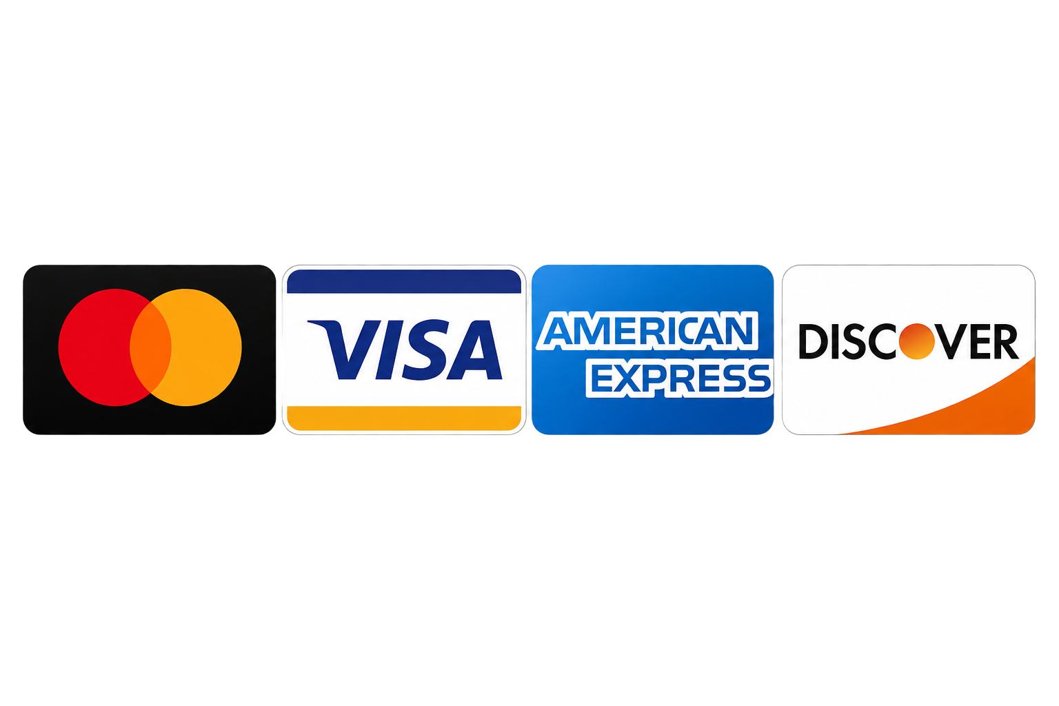 Accepted payment cards